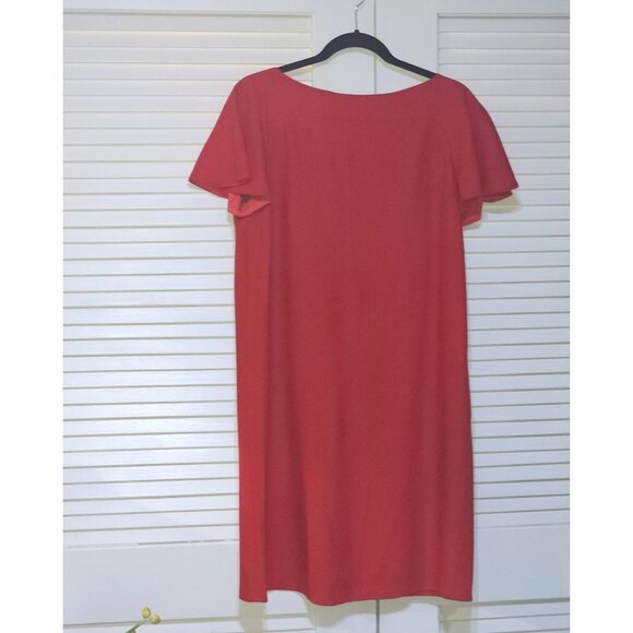 Love Moschino Women's Red Short Flutter Sleeve Relaxed Midi Dress Size 8 2790 - Picture 8 of 10